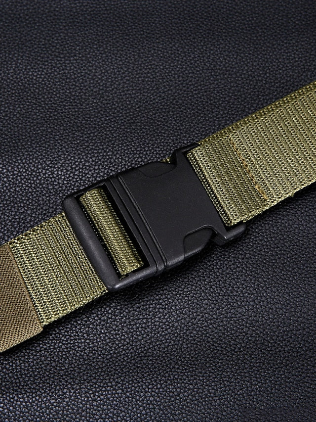 Men's Web Belt Canvas Plastic Buckle Plain Classic Casual Work Daily Black Blue Green Coffee for Women