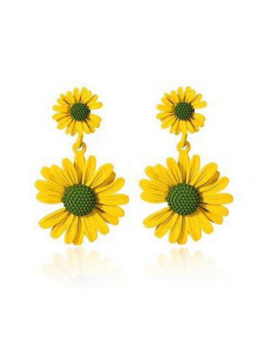 1 Pair Drop Earrings For Street Date Alloy Classic Daisy for Women