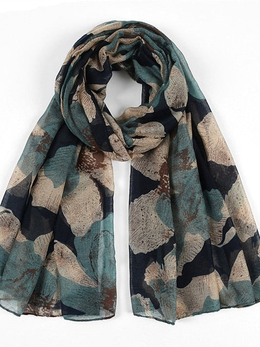 Fashion Spring Summer Fashion Women Scarf Big Floral Print Viscose Ladies Big Shawls Female Scarves Decorate for Women