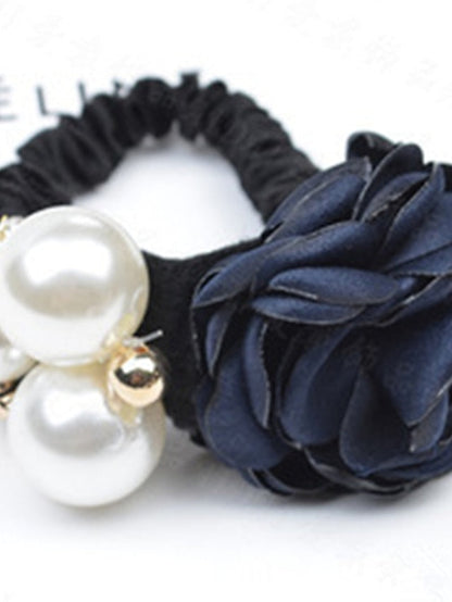 1pc Hair Ties Scrunchie For Street Daily Holiday Handmade Pearl Fabric Light Pink Light Purple Green for Women