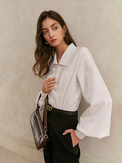 Elegant Collar Button Trendy Down Solid Shirt