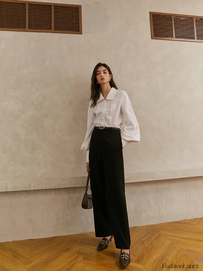 Elegant Collar Button Trendy Down Solid Shirt