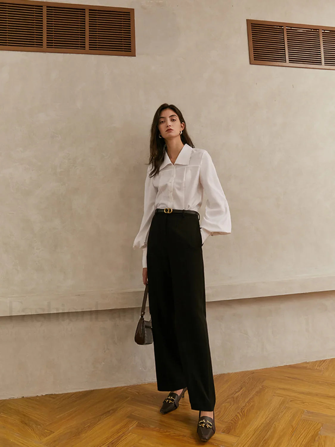 Elegant Collar Button Trendy Down Solid Shirt