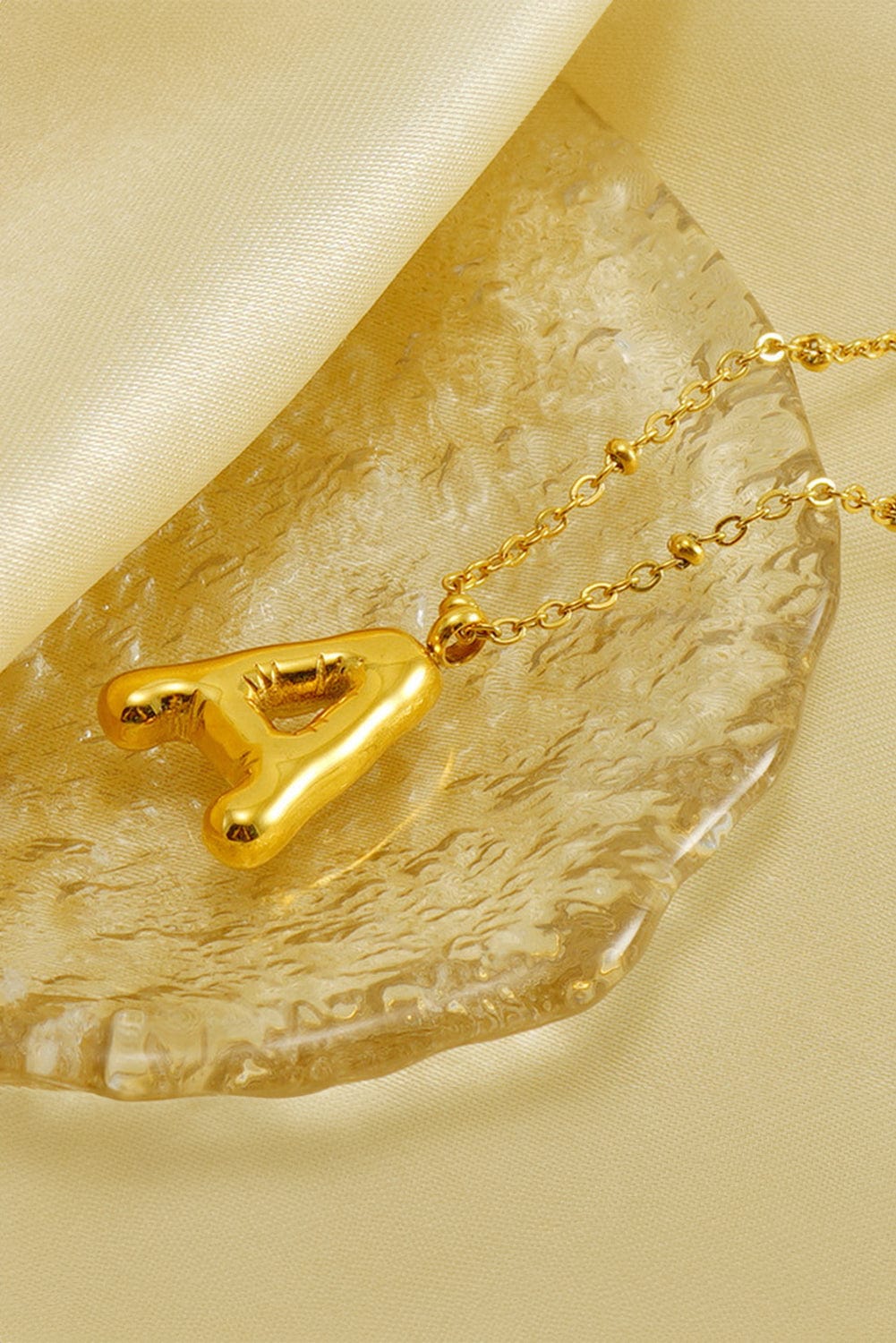 Elegant Gold A-Shaped Alloy Pendant Necklace