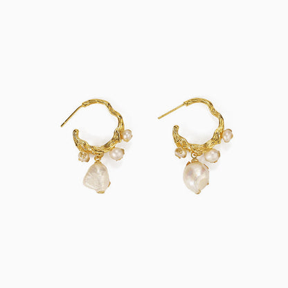 Gold Plated Pearl Beaded Stud Earrings