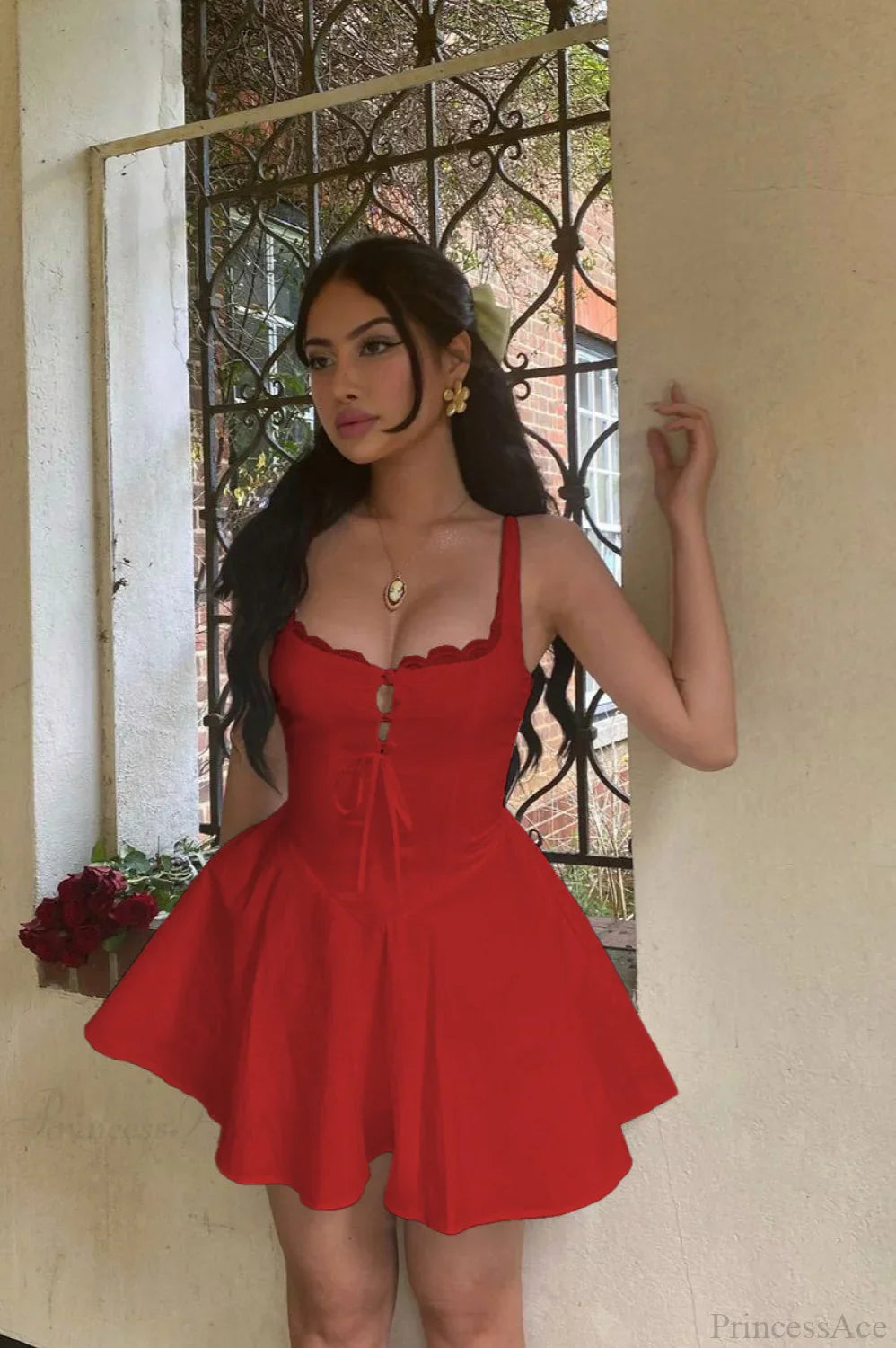 Elegant Waist Slim A Line Sexy Mini Dress