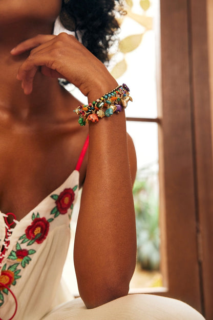 Pulsera trenzada retro de elefante