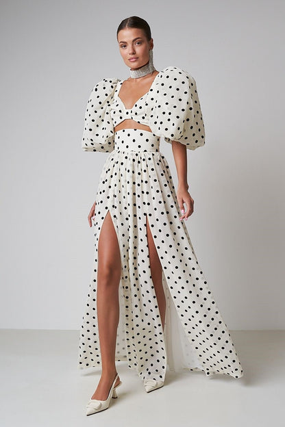 Conjunto de falda de lunares Ellie