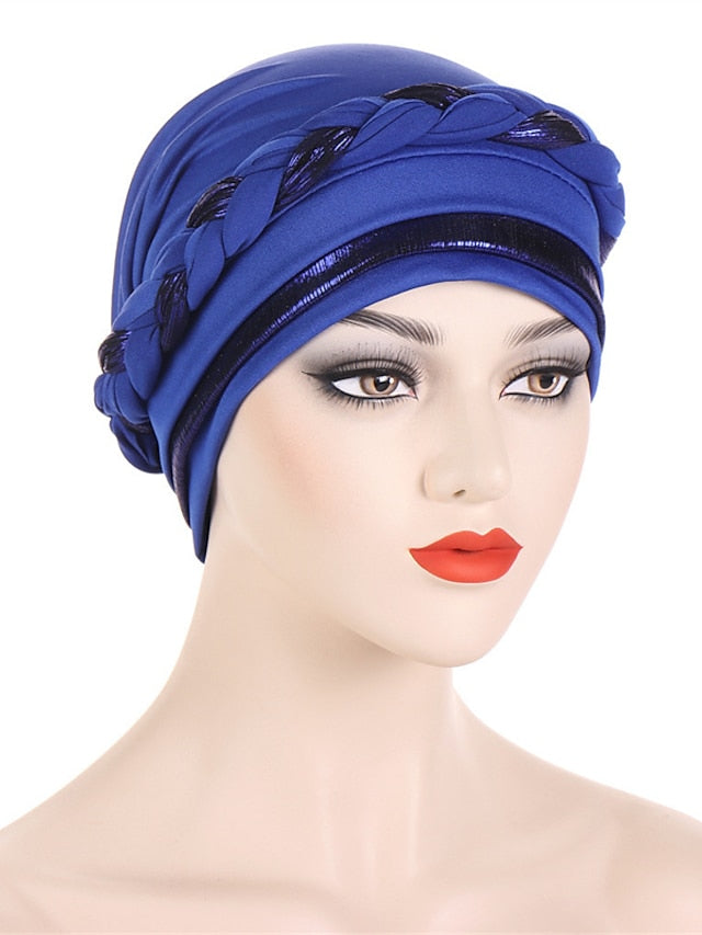 8 Colors Muslim Women Inner Caps Braided Bandanas Hijab Comfort Fashion Turban Hat Colorful Chemo Hats Head Wearing turbante for Women
