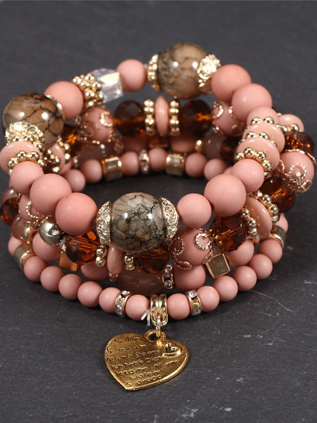 Bracelets Ethnic Style Party Heart Bracelets & Bangles / Imitation Pearl / Black / Red / Fall / Winter for Women