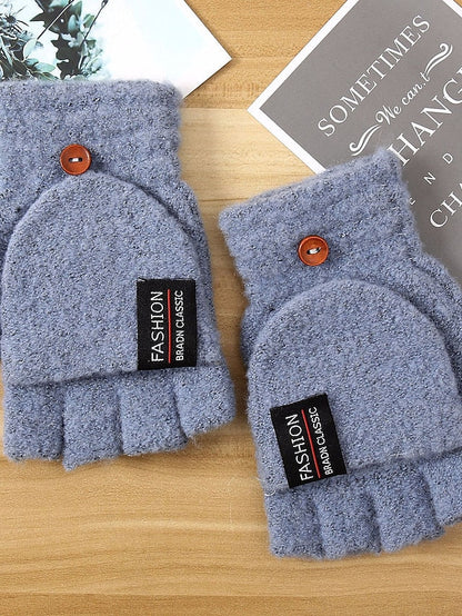 Men's Fingerless Gloves Warm Winter Gloves Gift Daily Letter Polyester Acrylic Fibers Simple Warm 1 Pair for Women