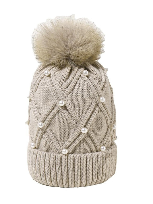 new wool knitted hat autumn and winter warm wool ball cap thickened wild face-lift travel hat for Women