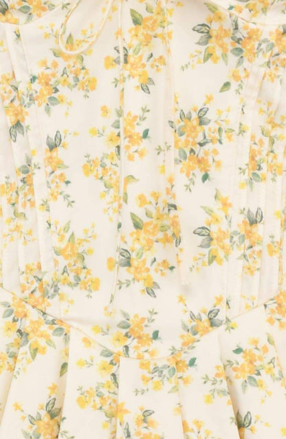 Vestido mini con cuello en V y estampado floral Emily