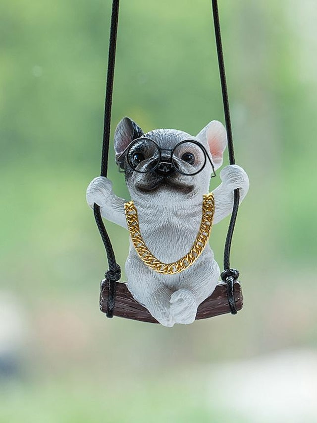 New Car Charm Pendant Swing Pug Pug Dog Car Supplies for Women