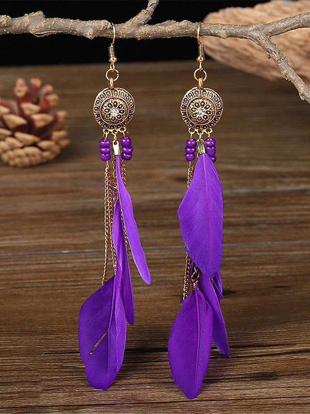 Earrings Archaistic Street Feather Earring for Women