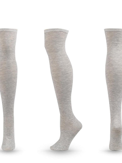 Knee High Socks Outdoor Home Daily Solid Color Polyester Spandex Basic Classic Warm Casual 1 Pair for Women
