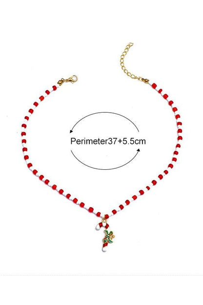 Collar de cuentas de bastón de caramelo esmaltado