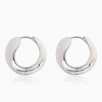 Two Tone Hinged Hoop Earrings in Luxury Metallic Enamel