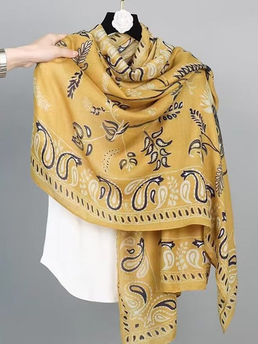 Bohemia Long Scarf for Women Outdoor Beach Sunscreen Print Wrap Female Soft Shawl for Women