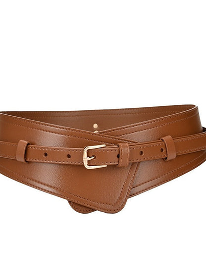 Belt Faux Leather White Black Camel Khaki Orange Wide Belt Outdoor Street Dailywear Holiday Pure Color / Spring / Summer / Fall / Winter for Women