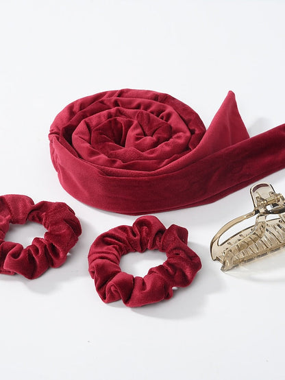 4pcs Headbands Hair Band For Outdoor Street Daily Classic Fabric rice white Black Burgundy for Women