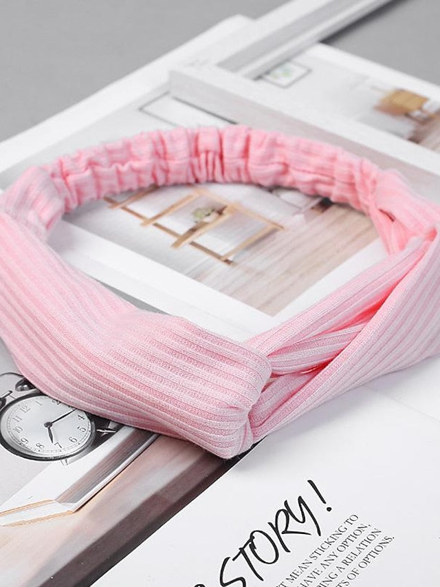 Women Twist Knotted Boho Stretchy Hair Bands Cross Turban for Women