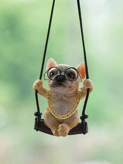 New Car Charm Pendant Swing Pug Pug Dog Car Supplies for Women