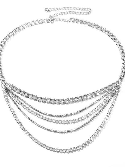 Chain Belt Metal Chain Metal Bucke Crystal Rhinestone Casual Party Daily Silver Gold for Women