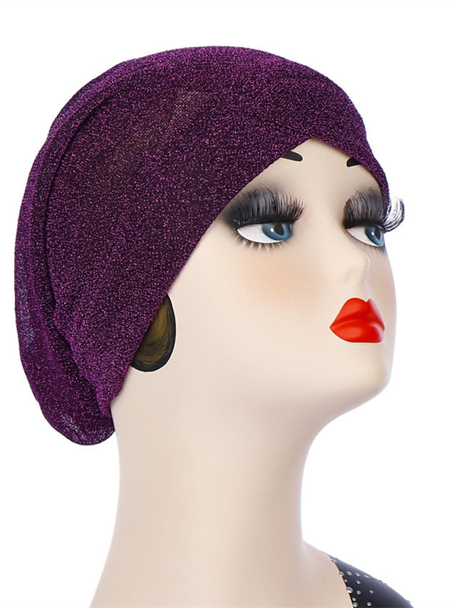 Women Hat Forehead Crossed Arab Indian Muslim Hijab Headwrap Hat Headwear Islamic Turban Solid Colors Turban Inner Cap Bonnet Fashion for Women