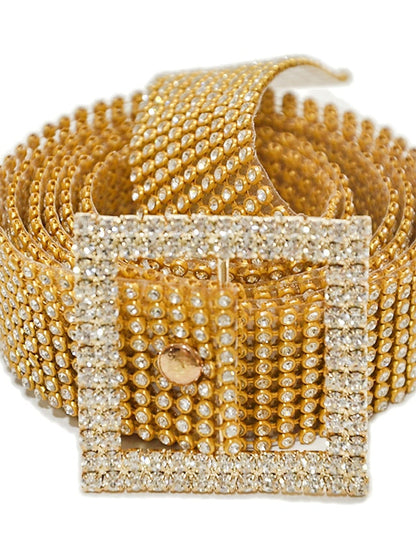Corset Belt Plastic Rhinestone Buckle Crystal Rhinestone Casual Party Daily Silver Gold for Women
