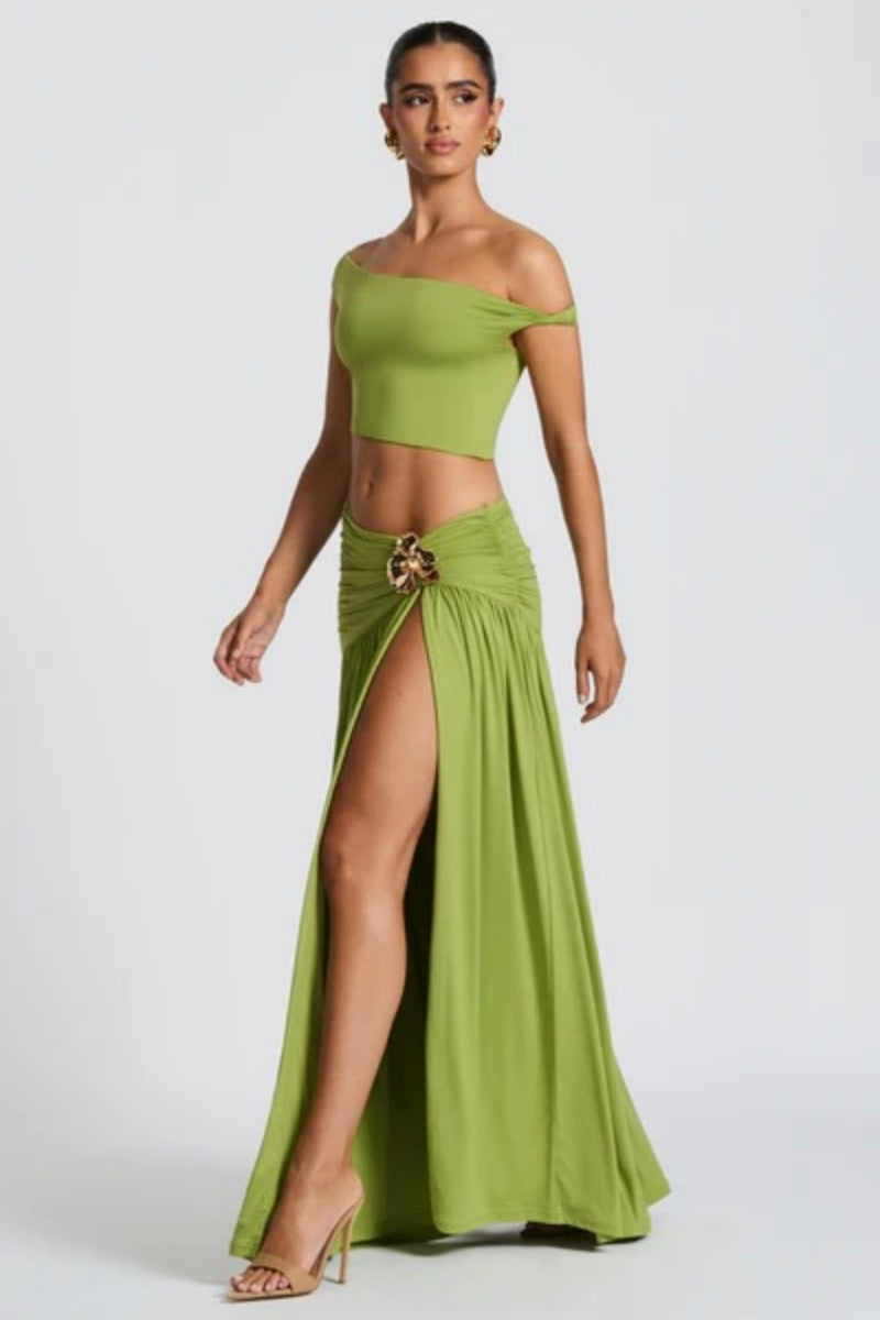 Vestido largo Saira - Oliva