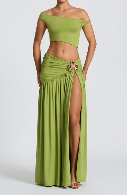 Brunetta Top & Skirt Set - Olive