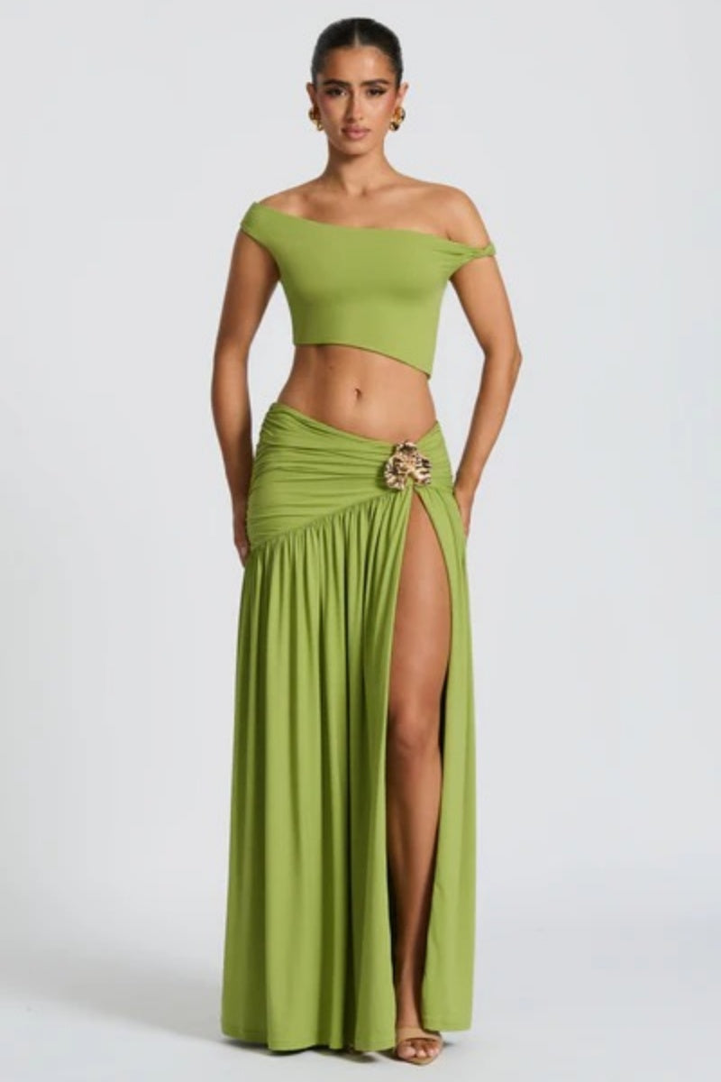 Vestido largo Saira - Oliva