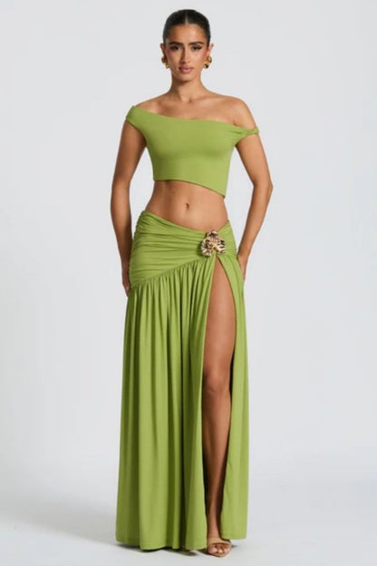 Vestido largo Saira - Oliva