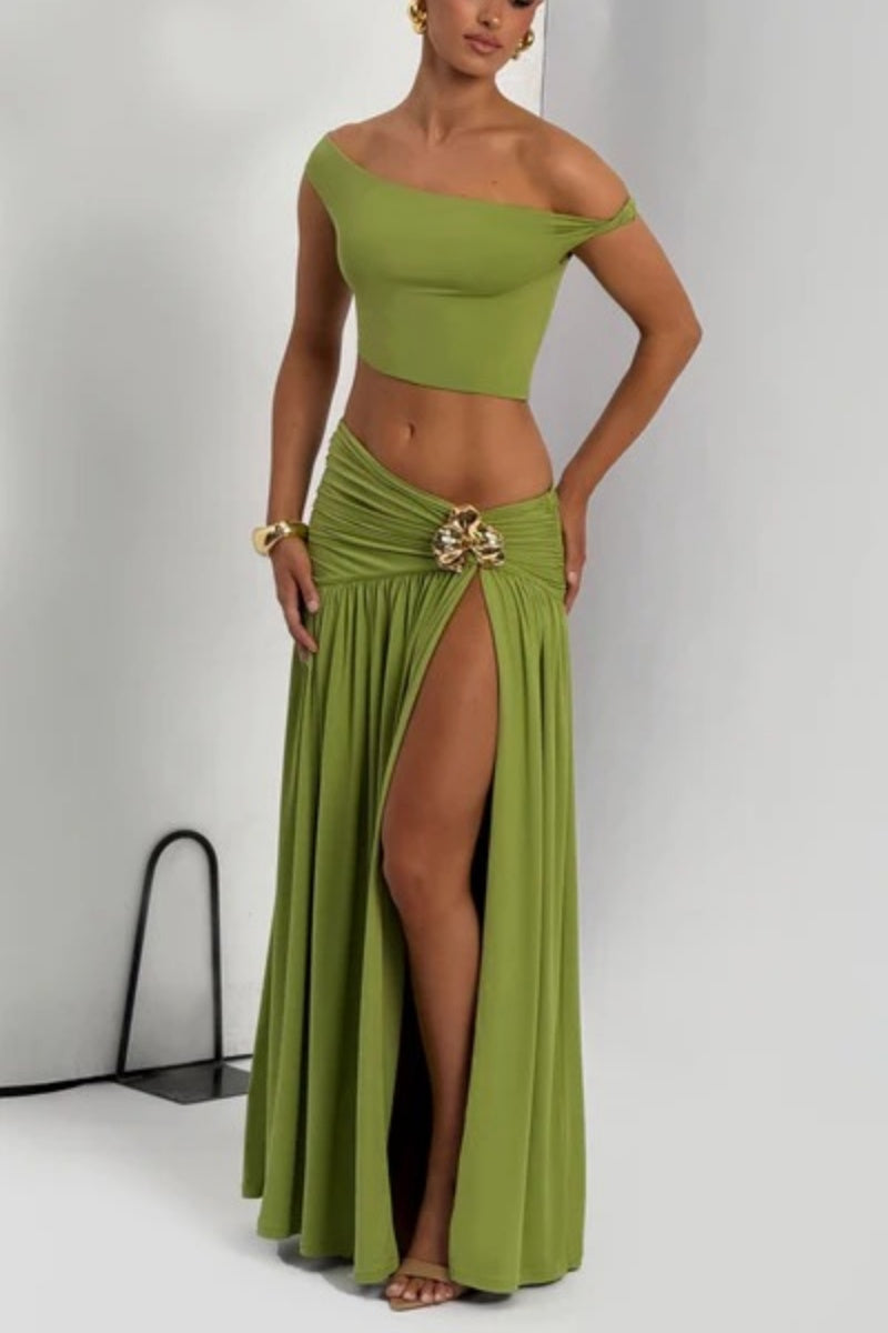 Vestido largo Saira - Oliva