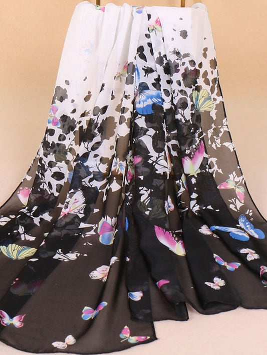 1PC Spring Summer Autumn Women Lady Butterfly Chiffon Neck Scarf Shawl Fashion Thin Style Elegant Scarver for Women