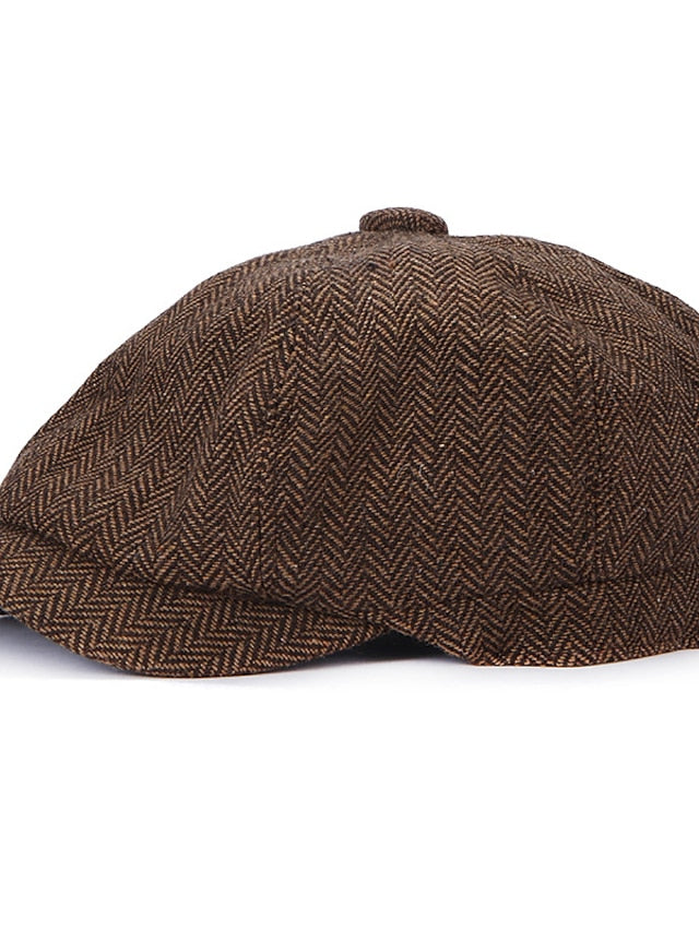 Hat Beret Hat Black Light Brown Brown Outdoor Street Dailywear Print Stripe Windproof Comfort Breathable for Women