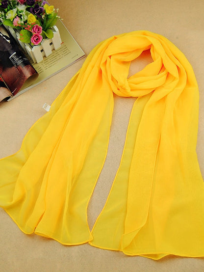 Chiffon Scarf Dailywear Daily Date Red Pink Scarf Pure Color / Basic / Fall / Winter / Spring for Women
