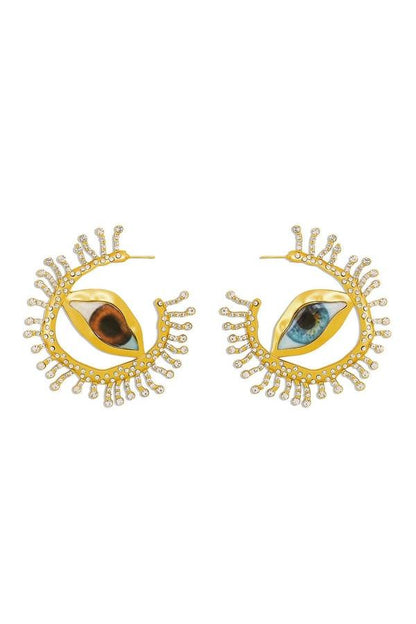 Pendientes exagerados con forma de ojo
