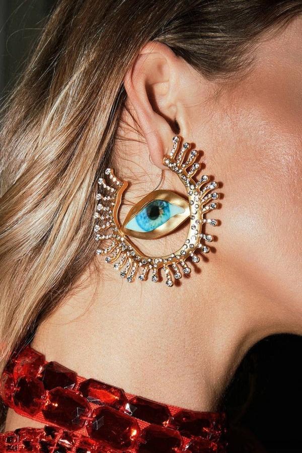 Pendientes exagerados con forma de ojo