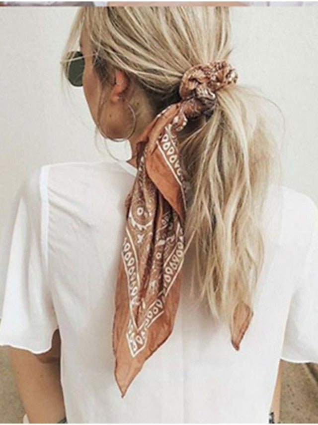 1pc Headbands Bandana Hair Scarf For Street Gift Holiday Head Handmade Fabric Black Blue Dark Red for Women