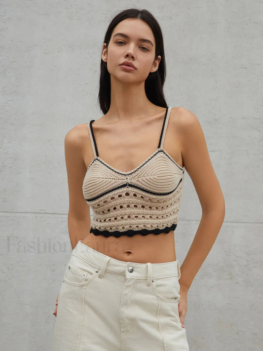 Eyelet Crop Graceful Sweater Vest