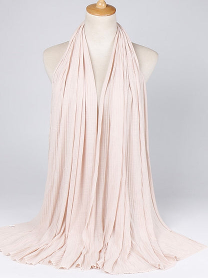 Multiple Colors Plain Solid Wrinkle Maxi Jersey Hijab Shawl Wrap Elastic Foulards Sjaal Arab Snood Islamic Muslim Headband 180*80Cm for Women