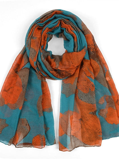 Fashion Spring Summer Fashion Women Scarf Big Floral Print Viscose Ladies Big Shawls Female Scarves Decorate for Women