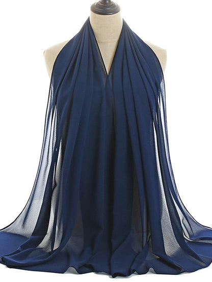 180*75cm Muslim Fashion Chiffon Hijab Scarf Women Scarves Long Shawl Islamic Hijabs Simple Head Scarf Solid Wrap Turban for Women