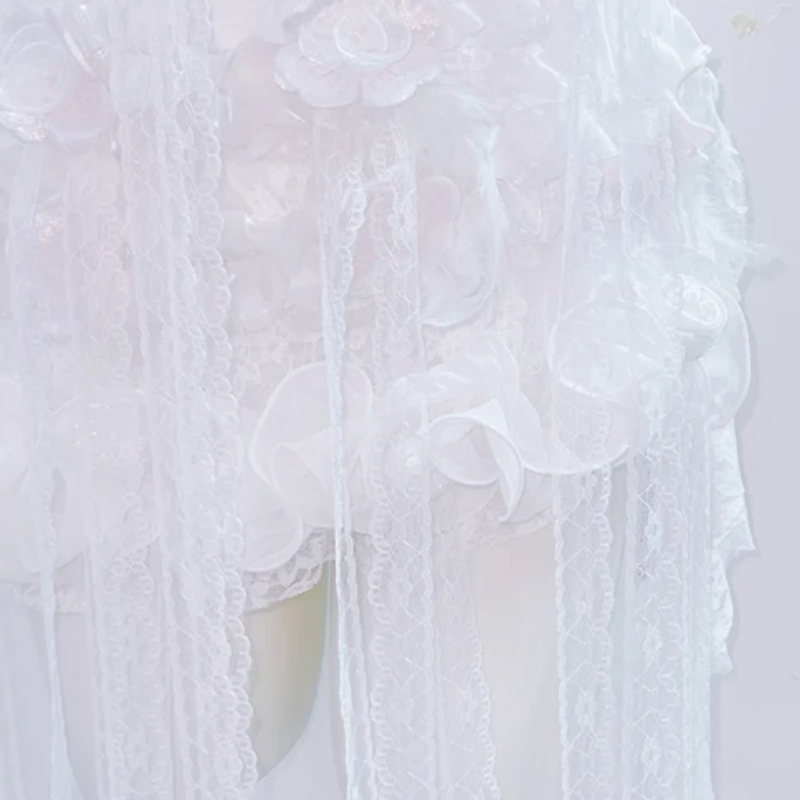 One shoulder lace hem flower applique mini dress  | Festival Outfits Women