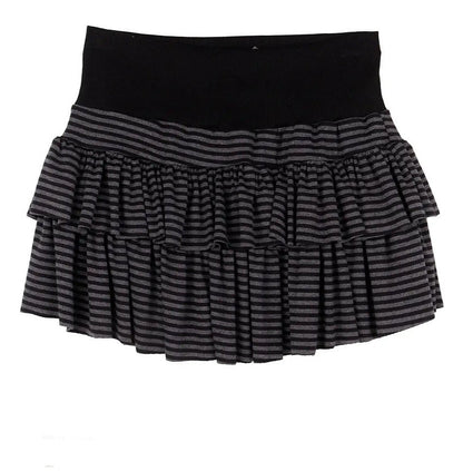 Y2K Low-Rise Contrast Striped Midi Skirt