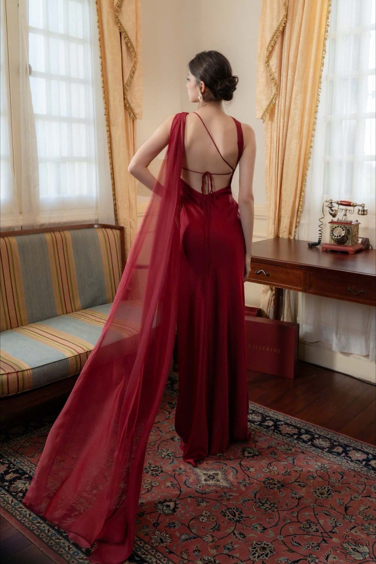 Satin Mermaid Slim Fit Elegant One Shoulder Solid Color Prom Dress