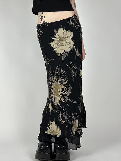 Floral Print Maxi Skirt