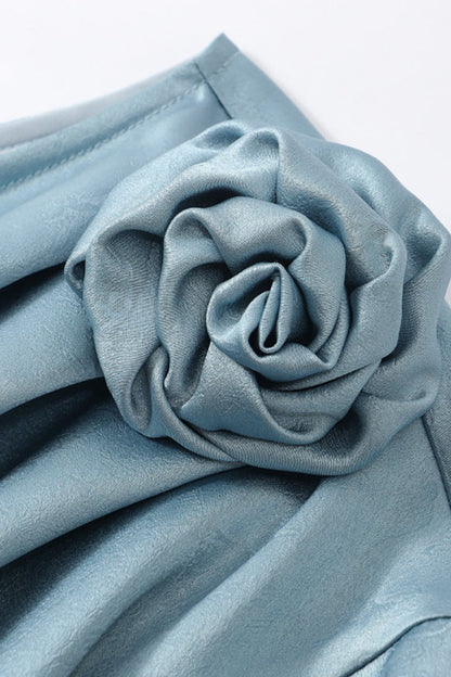 Embossed Rose Detail Removable Shoulder Blouse